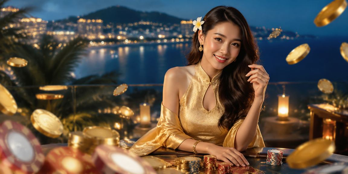 Người phụ nữ mặc áo dài chơi bài tại Phú Quốc – không khí giải trí casino và tích điểm thưởng