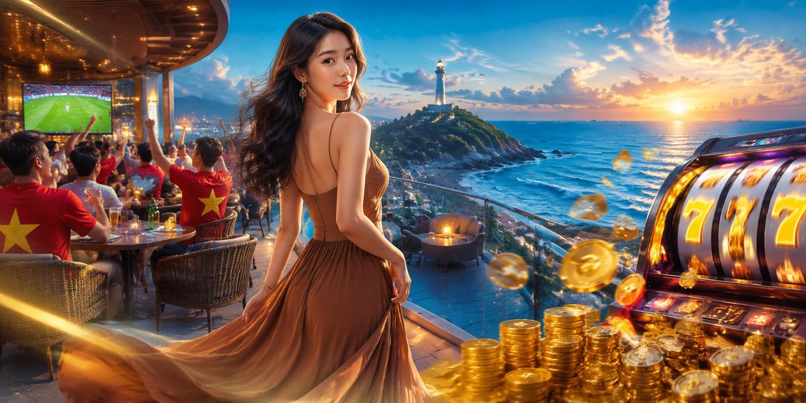 Người dùng tại Vũng Tàu uống cà phê và chơi slot game trên ứng dụng di động r290